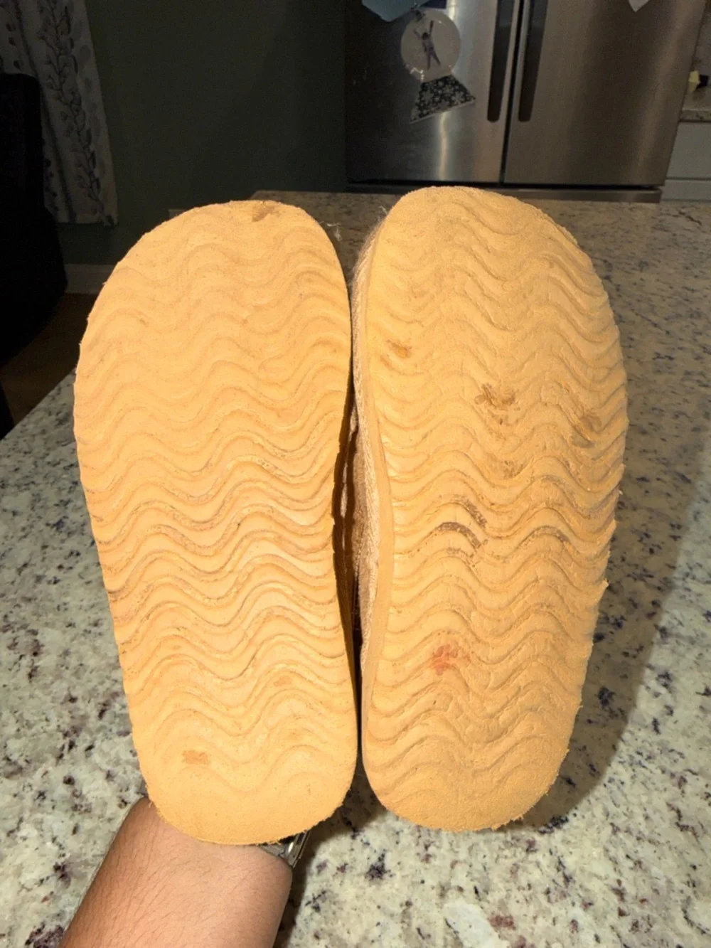 Wicked Brown Slip-On Moccasin Slippers with Cream Sherpa Trim